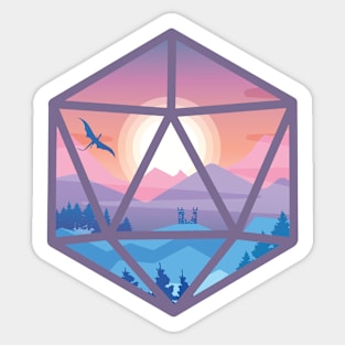 D&D D20 Fantasy Landscape Sticker